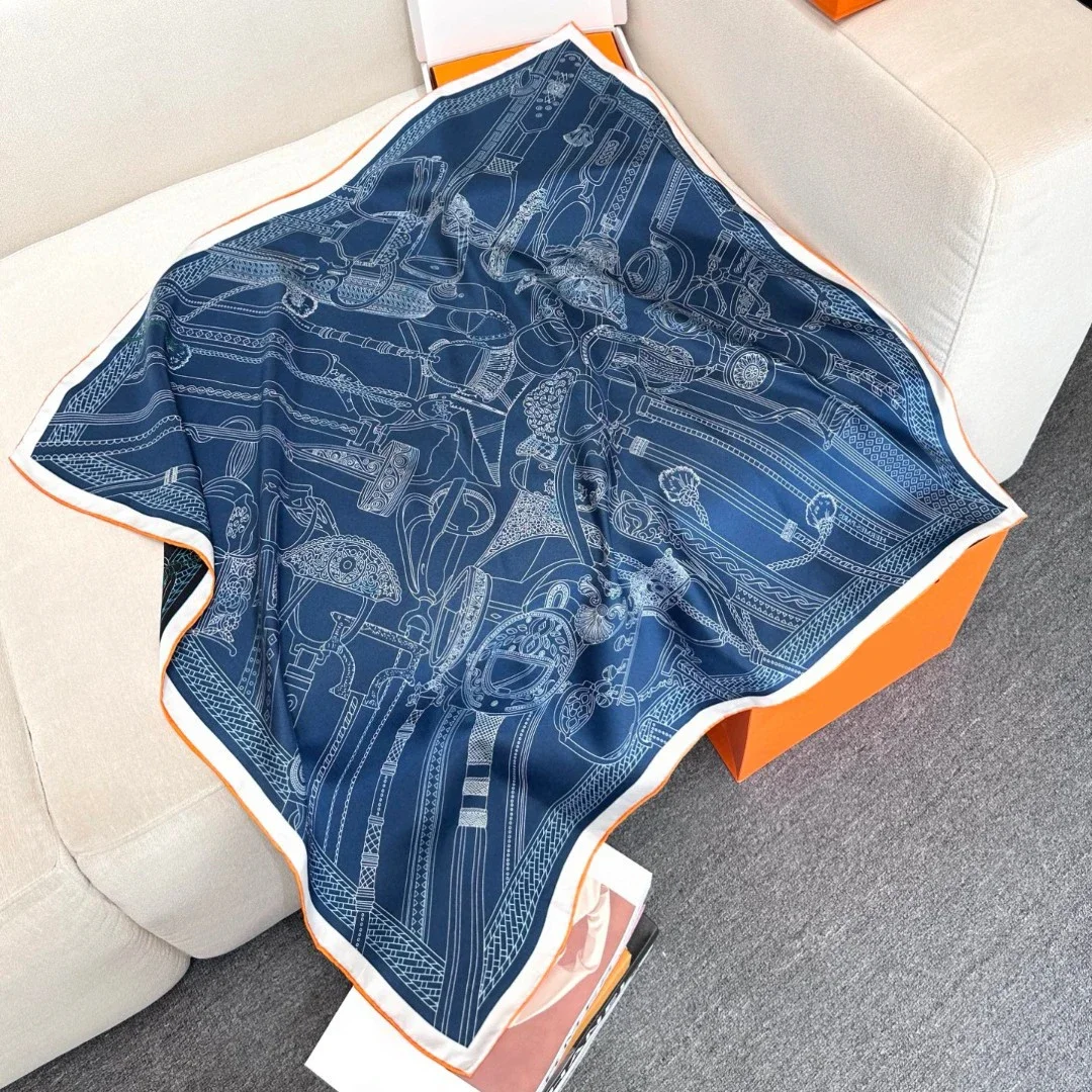 

Hseries Headscarf Tube Top Square Scarf High-end Gift Shawl Scarf Female Silk Scarf Niche Temperament High Quality Luxuryelegant