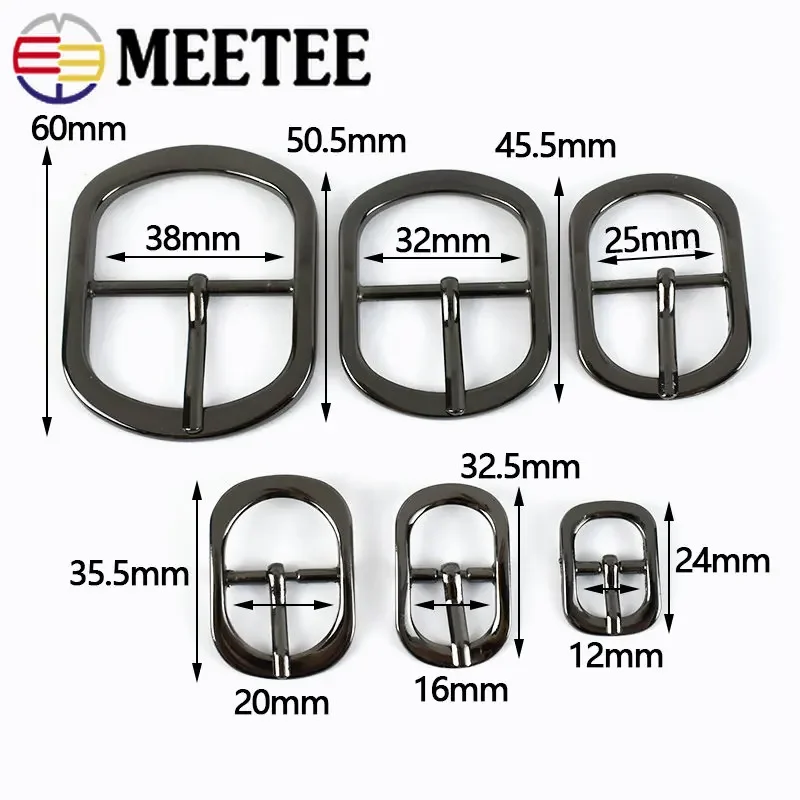 4Pcs 12/15/20/25/32/38mm Metal Belt Pin Buckles Bag Tri Glide Buckle Shoes Handbag Strap Adjuster Clasp DIY Craft Accessories