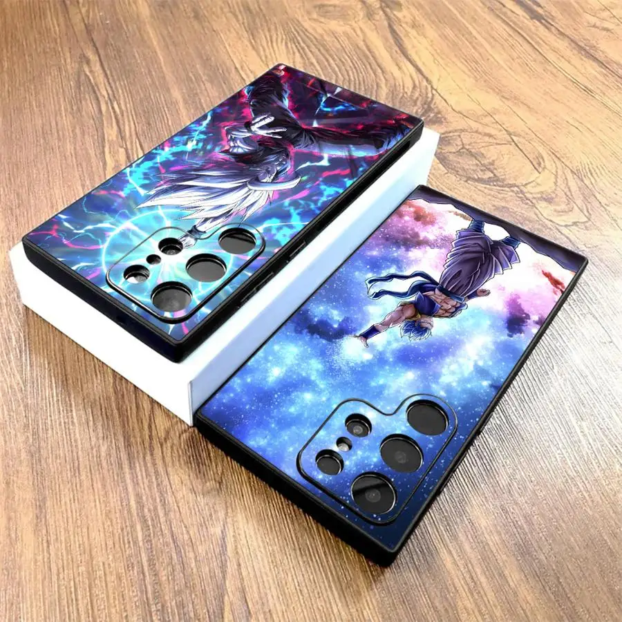 Dragon Ball Son Goku Vegeta Beerus Schwarze weiche Handyhülle für Samsung Galaxy S25 Edge S20 S21 FE S24 Plus S23 Ultra