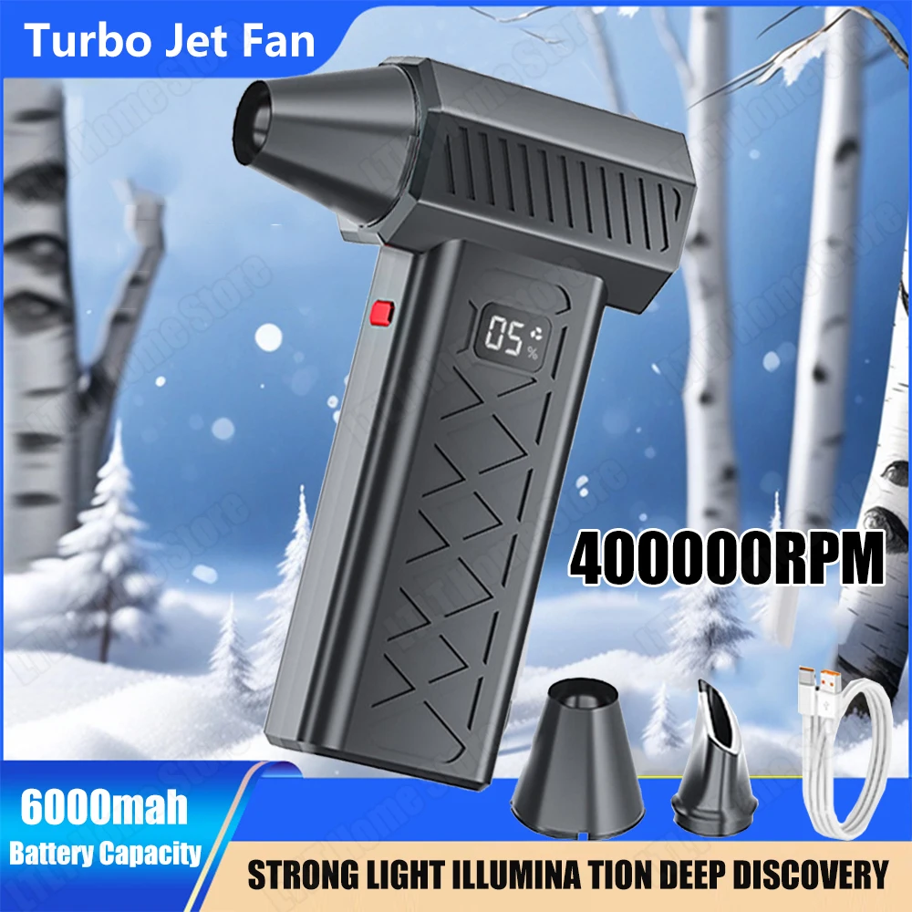 

6 gear Powerful Air Blower 400000RPM Turbo Jet Blower Battery Led display & light Brushless Compressed Air Duster Dust Cleaning
