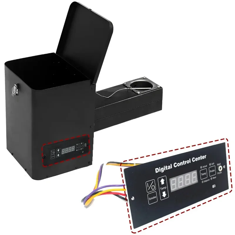 Pellet BBQ Smoker Hopper Assembly Kit with Wifi Bluetooth PID Controller 12
