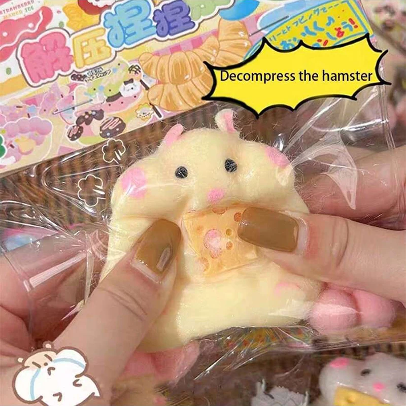 Nowa zabawka do ściskania chomika z kreskówek Szczypta Squish Ręka Relaks Zabawka Dekompresja Zabawki do ściskania Fidget Zabawki sensoryczne Dla dzieci Dorośli Prezent