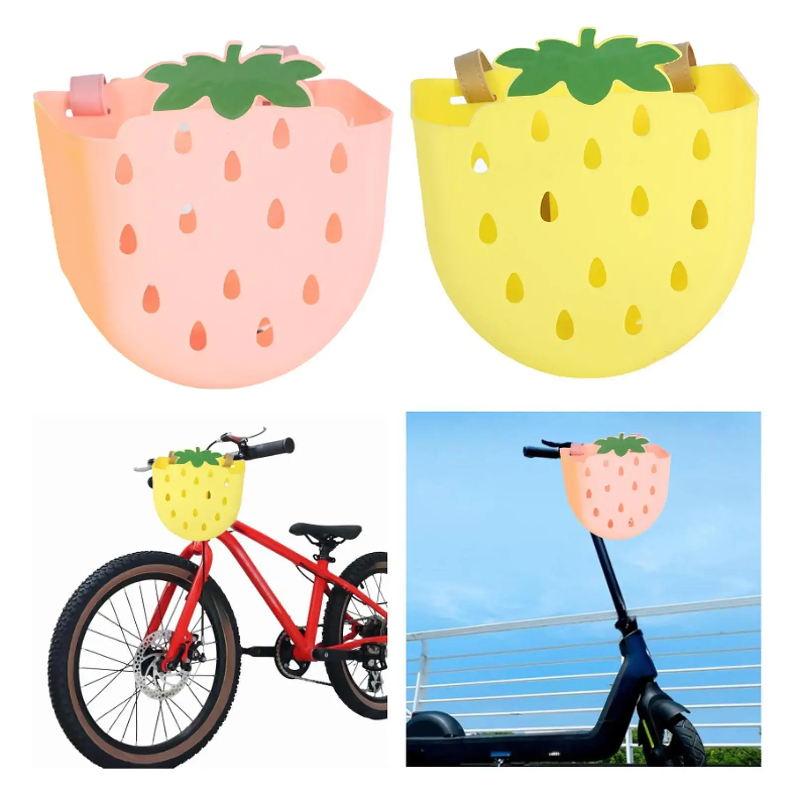 Kids Bike Basket Front Front Bikes Decoration Tricycle Basket Bicycle Accessories Lightweight Storage Basket with Straps