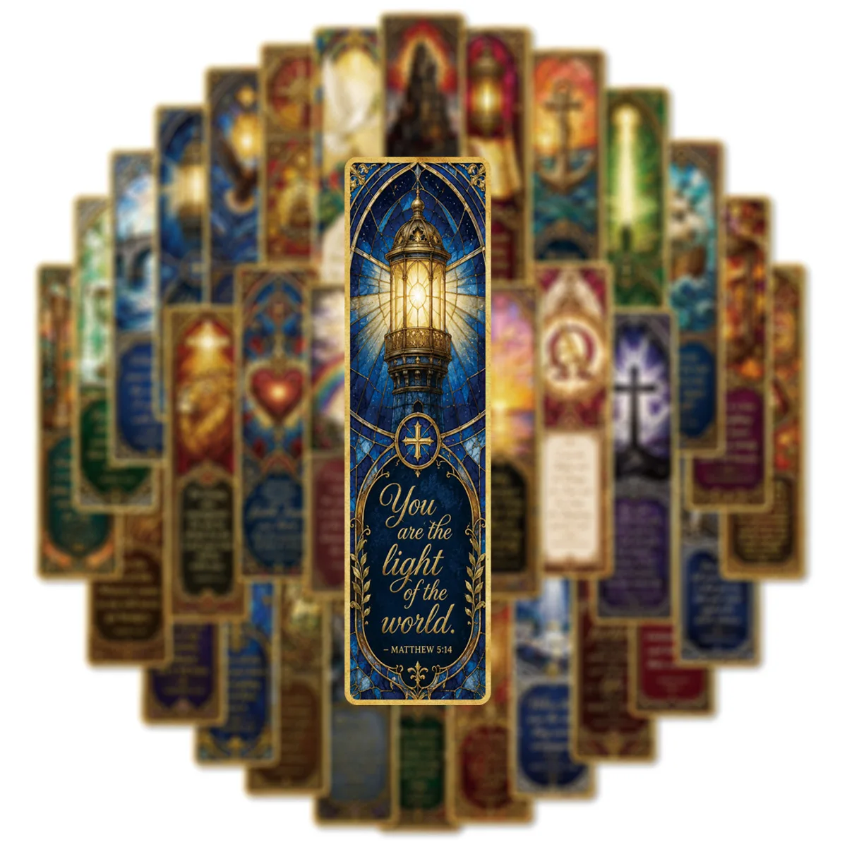30PCS Book Stained Glass Bible Ideas Card Reading Graduation Student Graffiti Stationery Page Bookmarks  Stationery Supplies