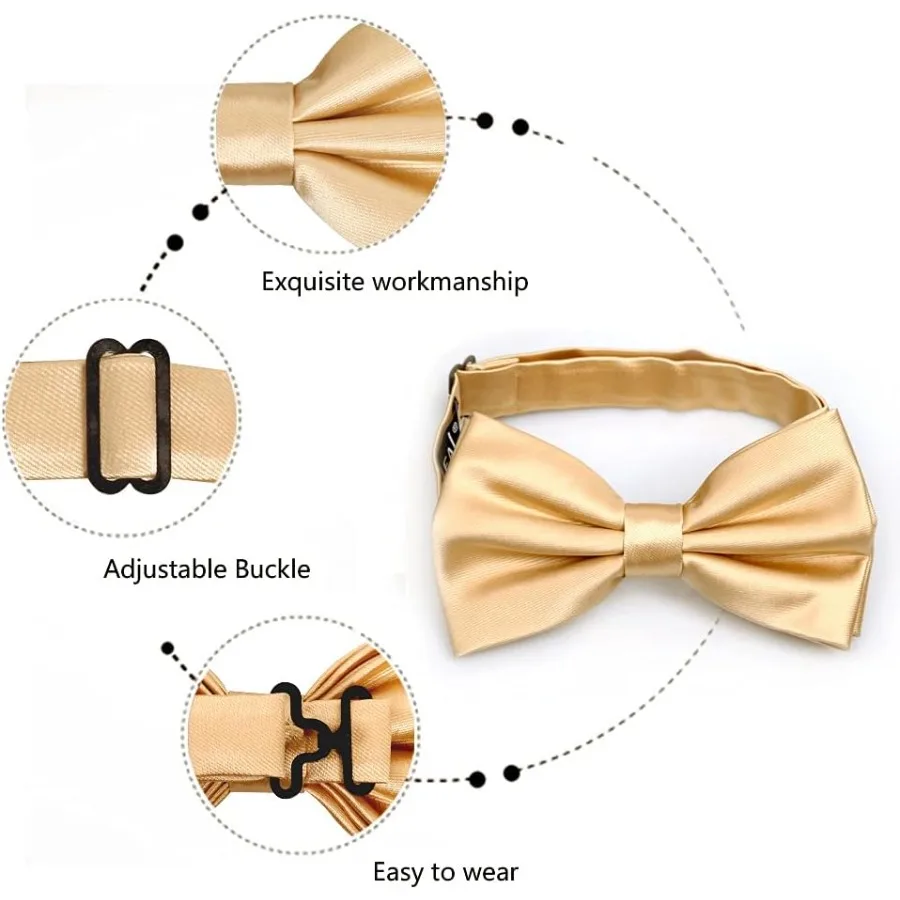 ชุดสูทผู้ชายสุดหรู ประกอบด้วยเนคไทโบว์ ผ้าเช็ดหน้า และกระดุมข้อมือ เหมาะสำหรับงานเลี้ยงแบบ Black Tie งานแต่งงาน และงานกาล่า