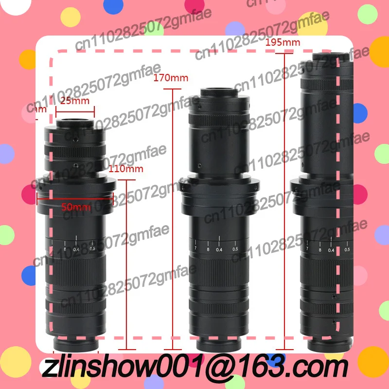 200X/300X/400X/800X Single Cylinder C Interface Industrial Camera Lens 0.5X 0.75X 1X Objective Lens