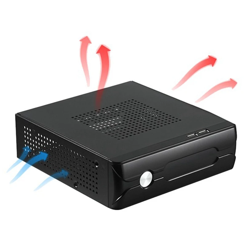 M03 HTPC ITX Case+84W 12V Power Supply Board HTPC Chassis USB2.0 ITX Enclosure Industrial Control Chassis
