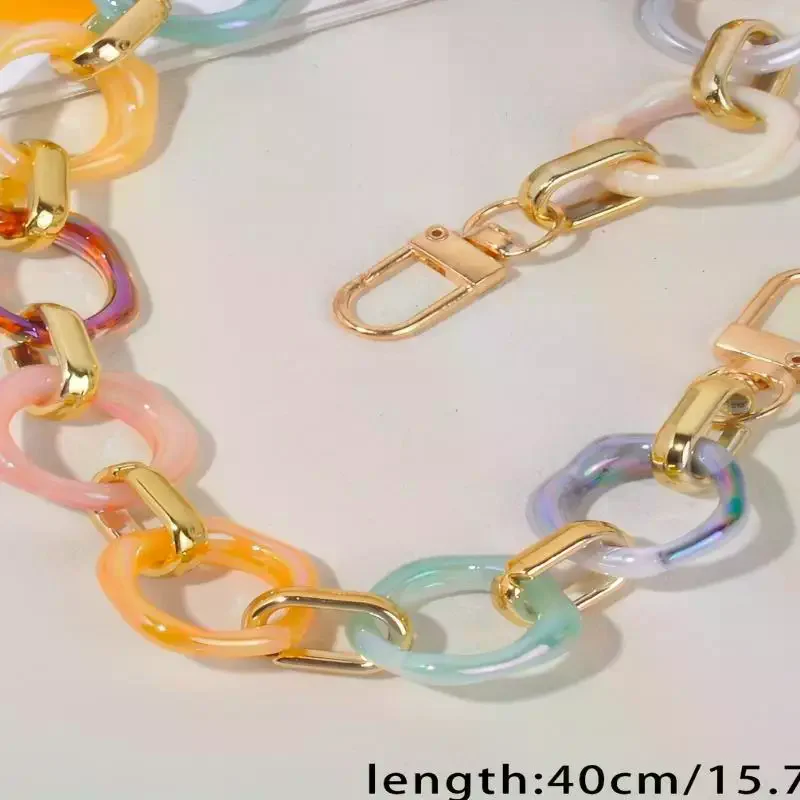 Acrylic Waterproof Detachable Bag Chain Strap Replaceable Resin Purse Strap for Crossbody Shoulder Bag Beach Travel