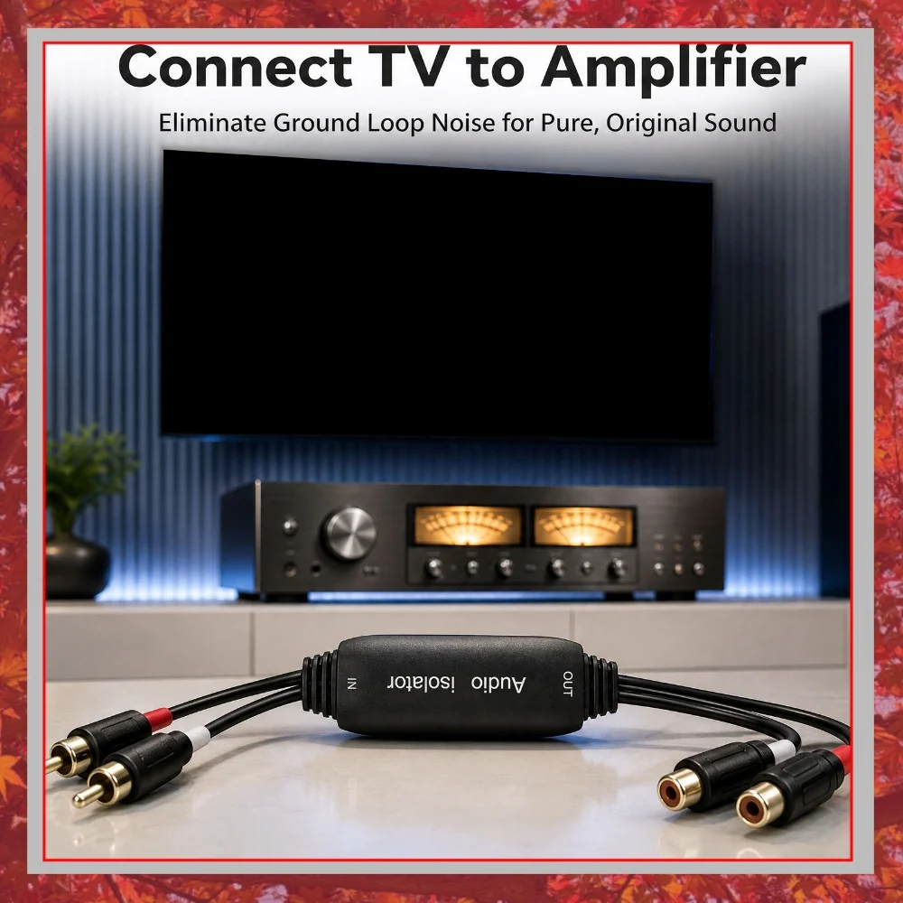 2 Channel Car Audio Mini Noise Filter RCA Connectors Amplifier Noise Filter for Home Cars Retro Games TVs VCRs Mixers Using