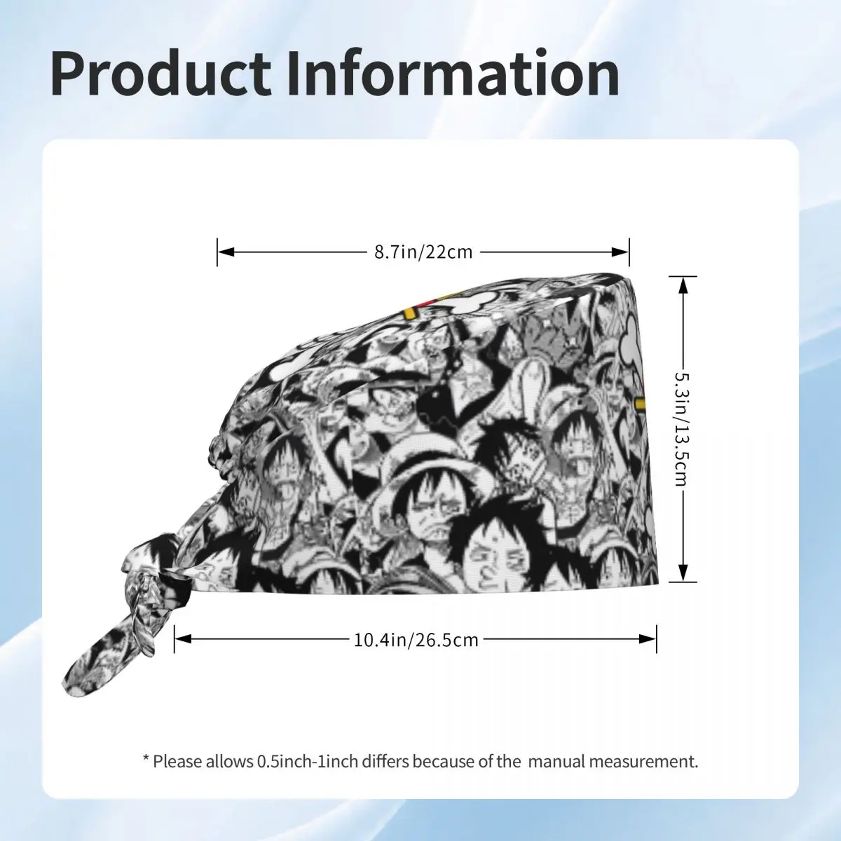 Aangepaste L-Luffyes schedel piraat schoonmaken werkende pet coole mannen vrouwen scrub cap chirurgische hoed verpleegster scrubs hoed voor tandarts