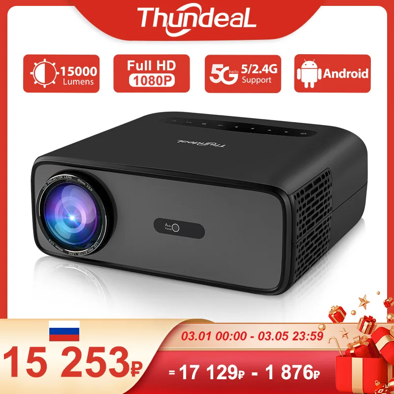 ThundeaL Full HD Projector TD97 Pro 1080P 2K 4K Video Portable Projector WiFi 6 Android Home Theater TD97Pro 3D Smart Proyector