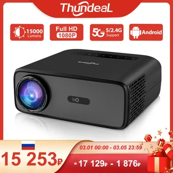 ThundeaL Full HD Projektor TD97 Pro 1080P 2K 4K Video Tragbarer Projektor WiFi 6 Android Heimkino TD97Pro 3D Smart Proyector