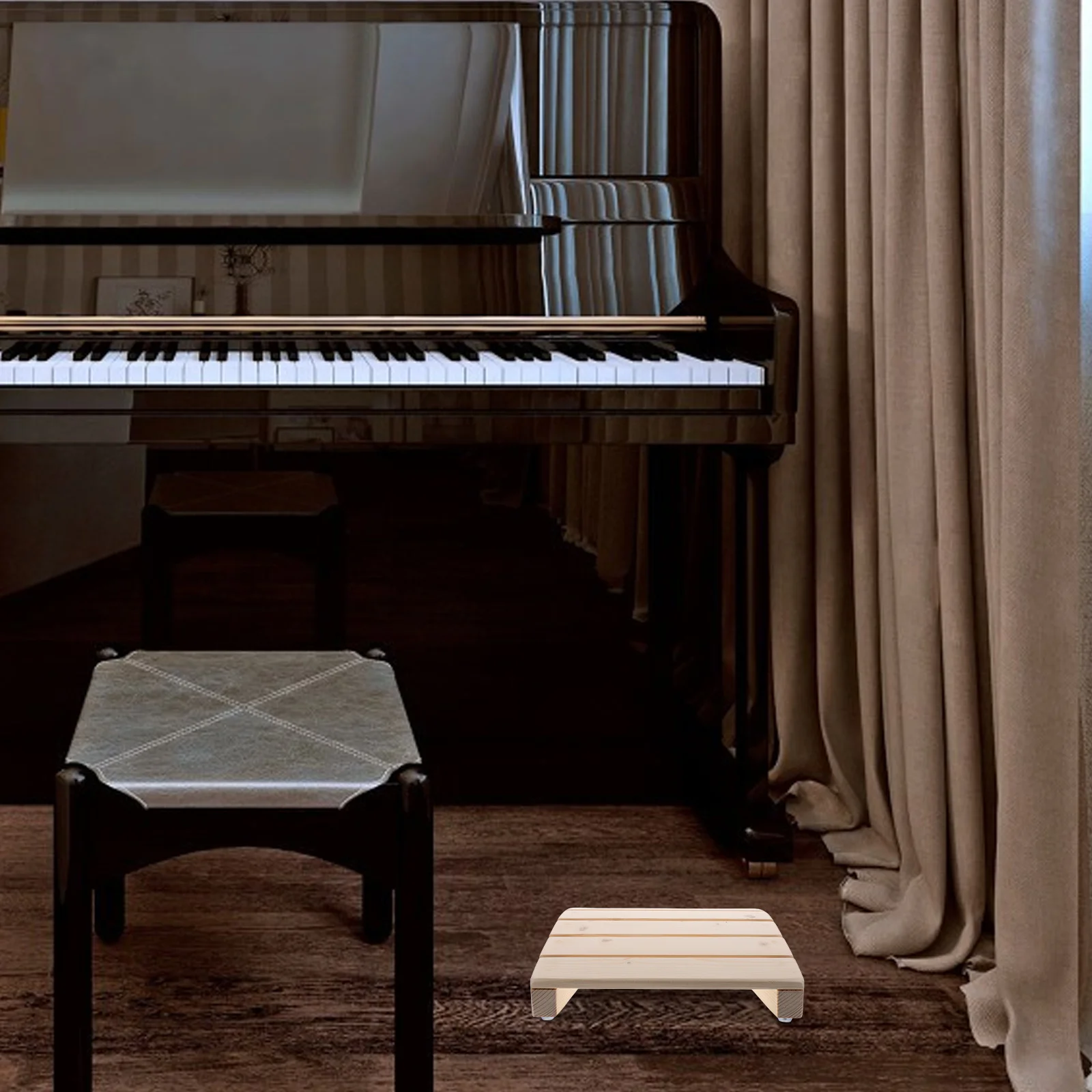 Poggiapiedi per pianoforte Sgabello in legno ergonomico e confortevole Cuscino per principianti Pratica Sgabello per la scuola di musica a casa