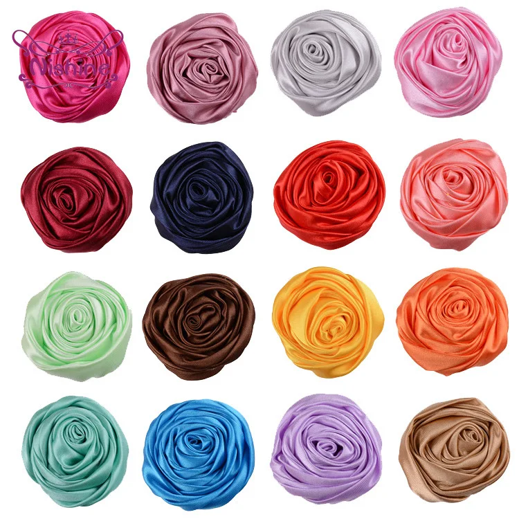 15pcs/lot Rose Flowers DIY Accessory Boutique Wedding Decoration Flower Without Hairclip Headwear Hair Accessories