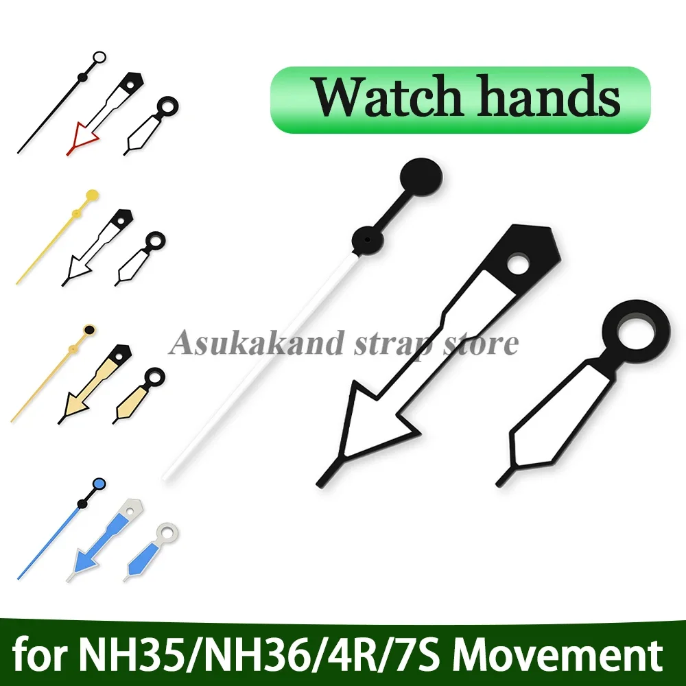 Per NH35 NH36 lancetta dell'orologio blu nero bianco rosso giallo lancette dell'orologio accessori per NH35 NH36/4R/7S movimento orologi puntatori