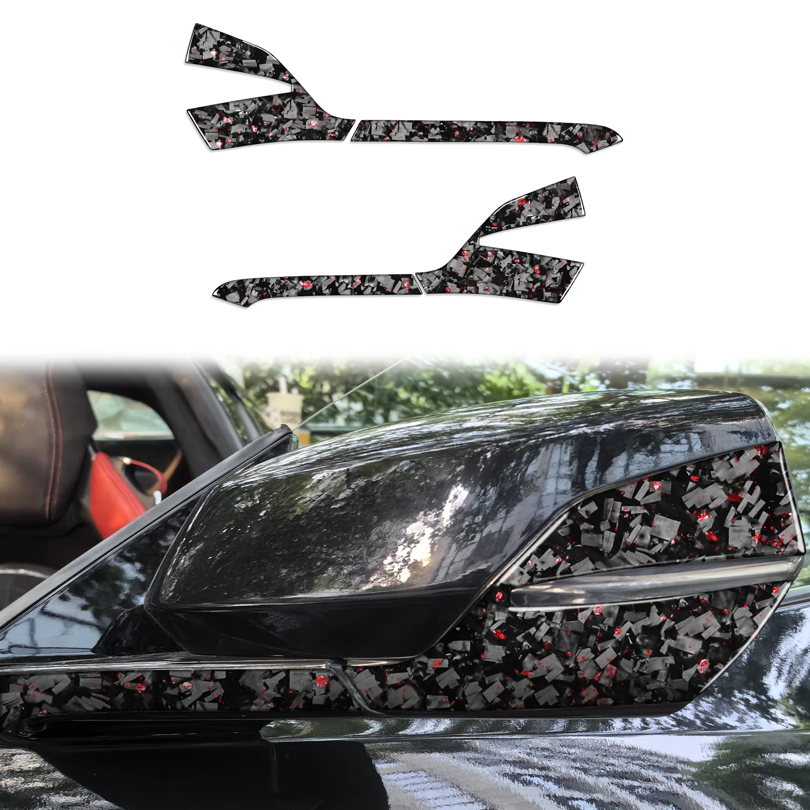 

Left-hand driving Forged Carbon Fiber Gold Foil decoration stickers Automobile parts For chevrolet corvette C8 20+