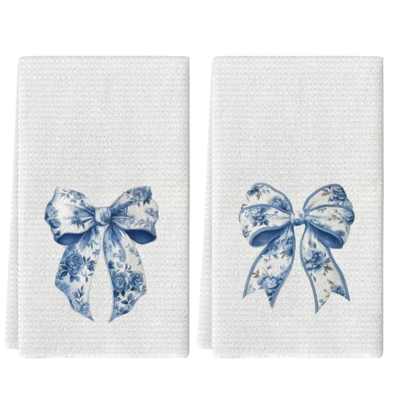 

2 шт., синие кухонные полотенца с бантом, набор полотенец 40x60 см, лучшие кухонные полотенца, забавные кухонные полотенца, супервпитывающие мягкие салфетки для уборки, полотенца для готовки и выпечки, полотенца для рук, салфетки для уборки, кухонные тряп