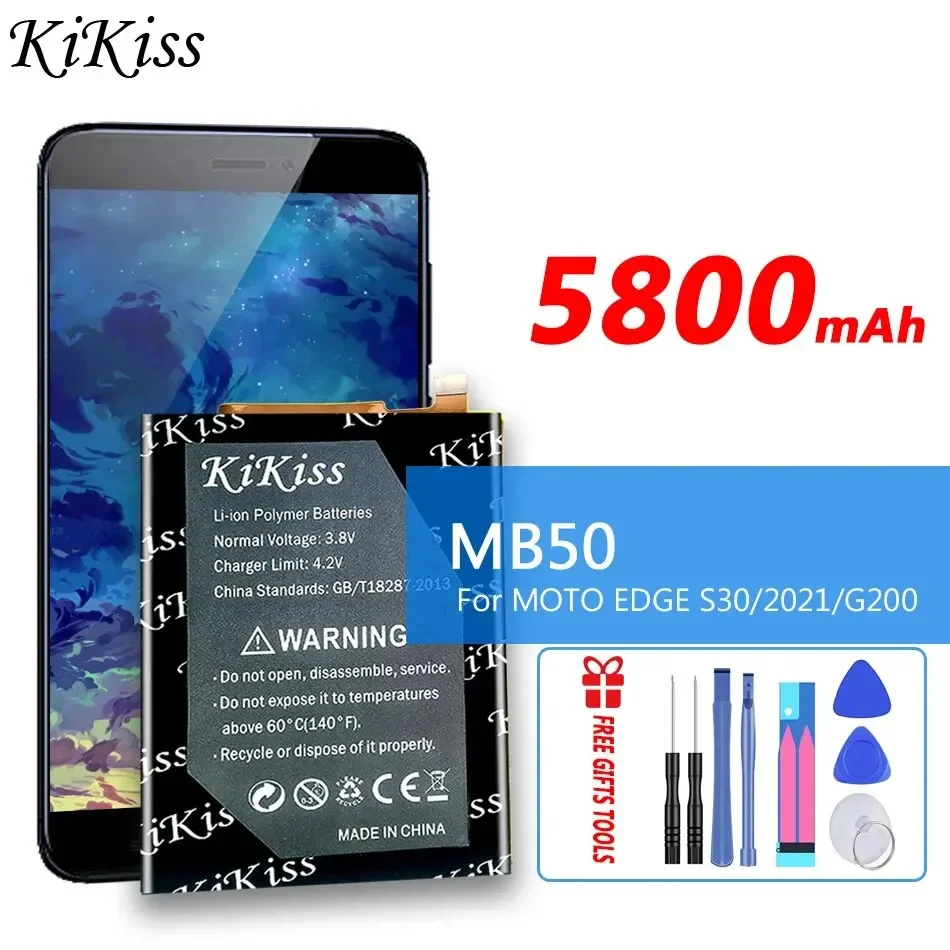 

KiKiss Battery MB50 5800mAh For Motorola Moto EDGE S30/2021/G200 XT2175-2 Replacement Bateria