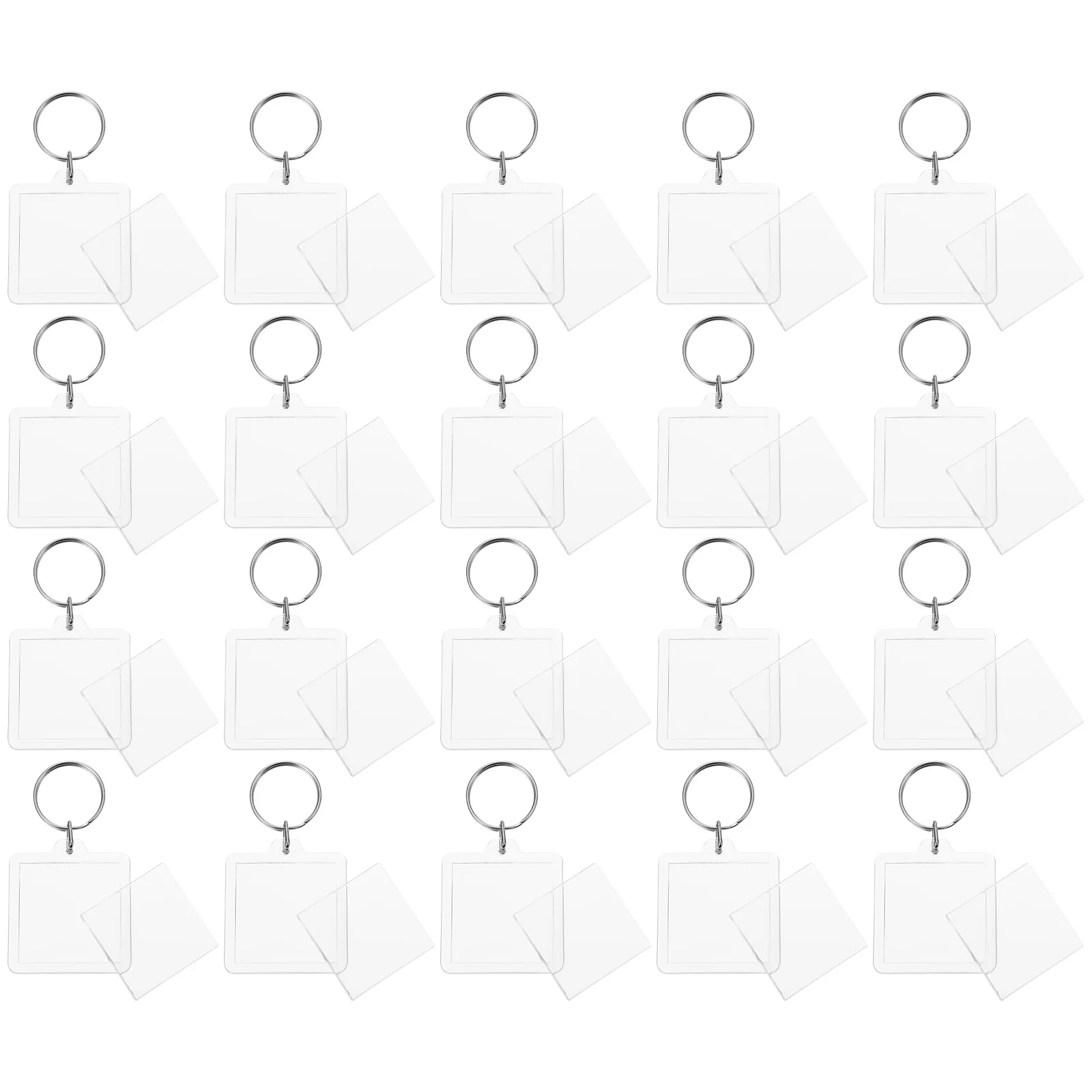 

20Pcs Acrylic Key Chains Photo Frame Creative Small Pendant Key Decoration Romantic Gift for Birthday Anniversary Travel