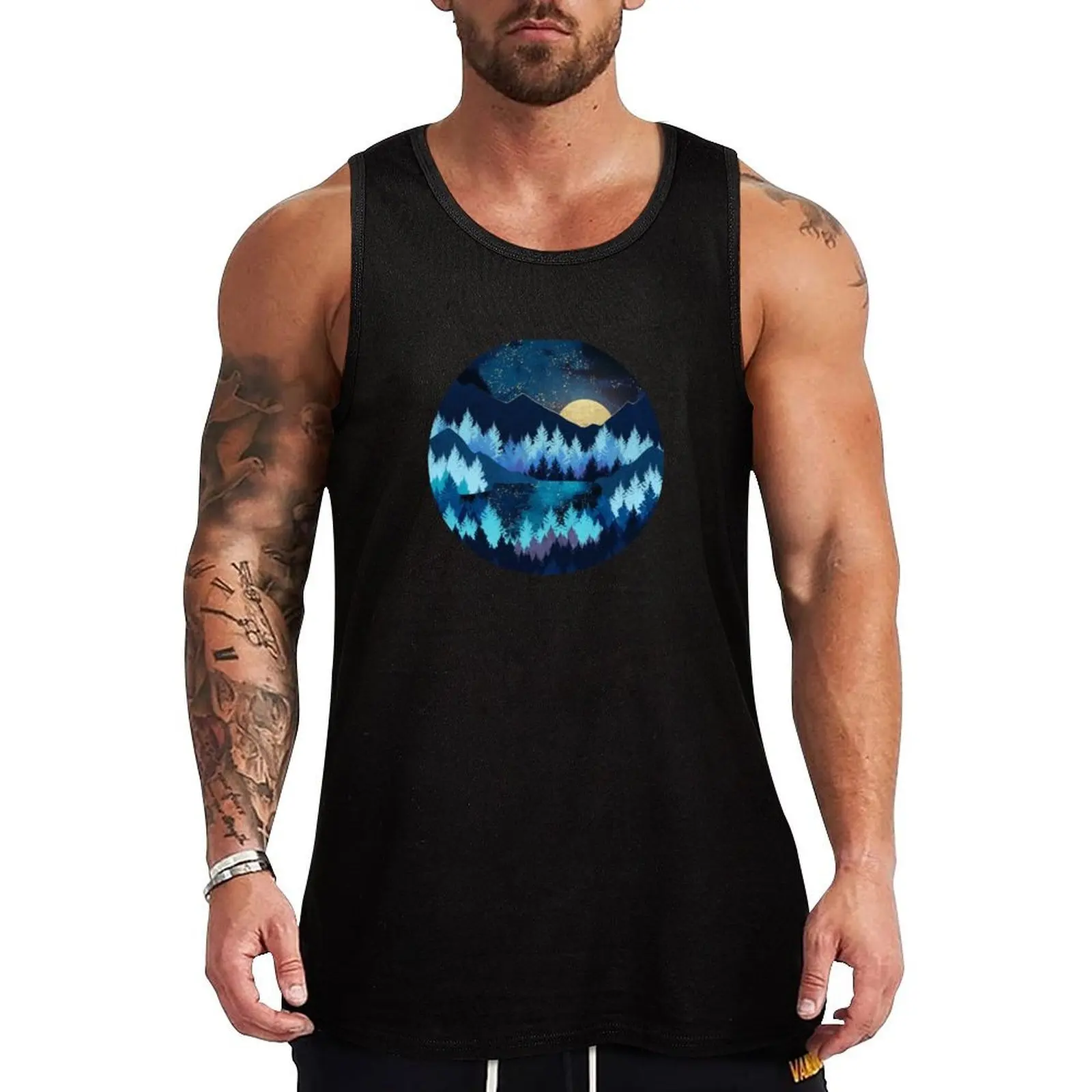 

Moon Forest Tank Top Gym clothes gym t-shirts man Men's clothing