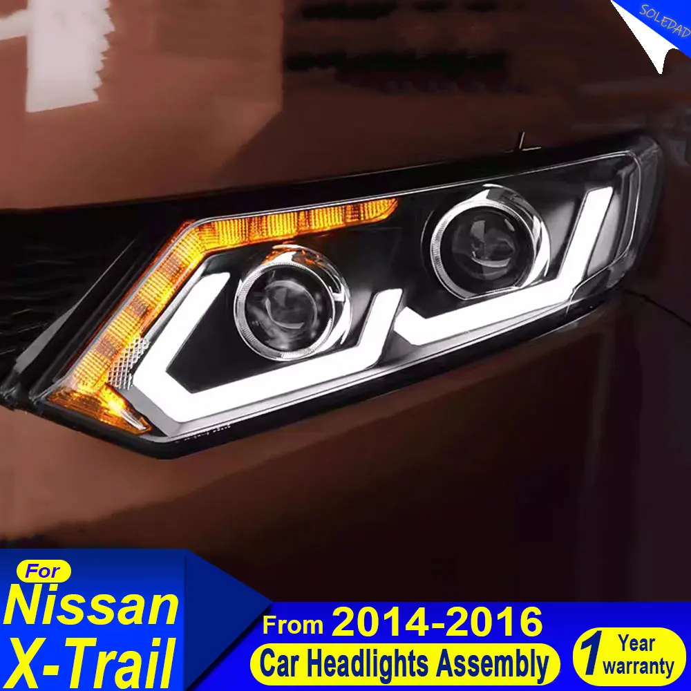 

For Nissan X-trail 2014 2015 2016 Headlight Upgrade Modified to New DRL Dynamic Turn Signal LED Headlight Auto Accessories