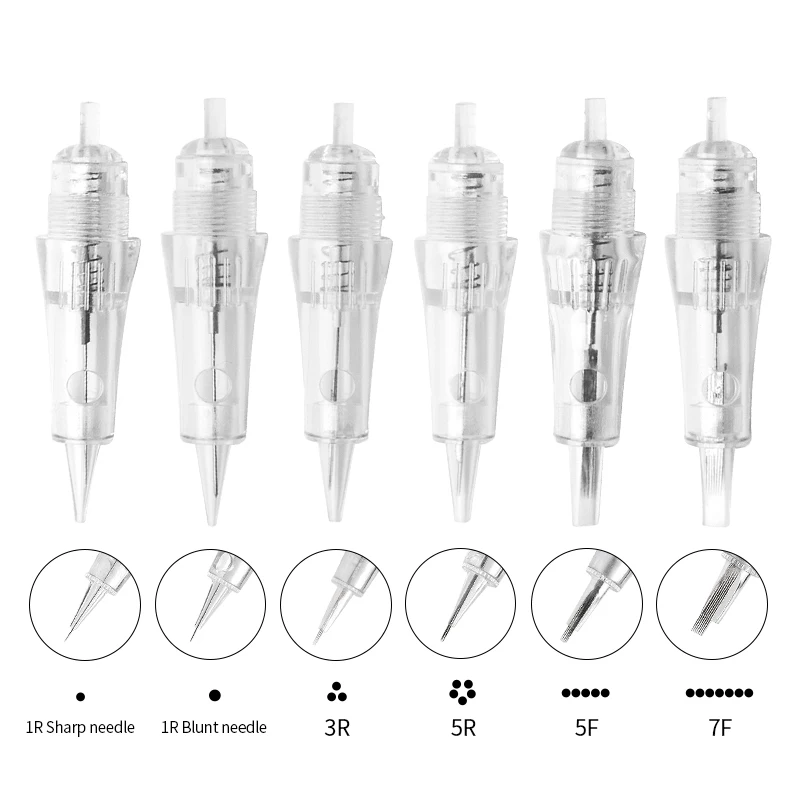 

AIMOOSI Disposable Sterile Tattoo Needle Cartridges 1R/3R 15/100 for Eyebrow Lip PMU Microblading Permanent Makeup Machine