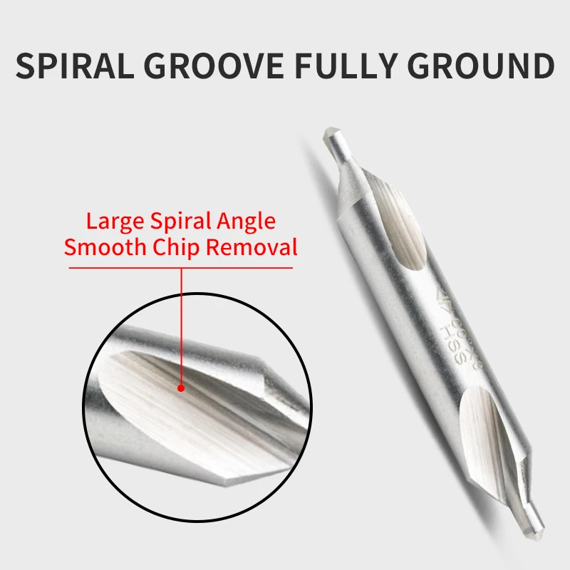 1/5/10PCS HSS Center Drill 60 Degree Countersink 4mm-14mm Angle Bit for Metal, Alloy, Copper, Iron, Aluminum and Titanium