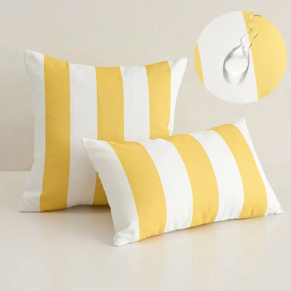 Outdoor Waterproof Pillow Cover Summer Striped Decorative Cushion Cover for Couch Sofa Living Room Funda Cojin 45x45 30x50