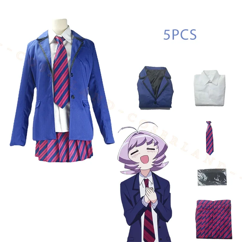 Najimi Osana High School JK Uniform Anime Komi Can't Communicate Cosplay Costume Skirt Set Blue Suit Pink Short Wig Hair Girls