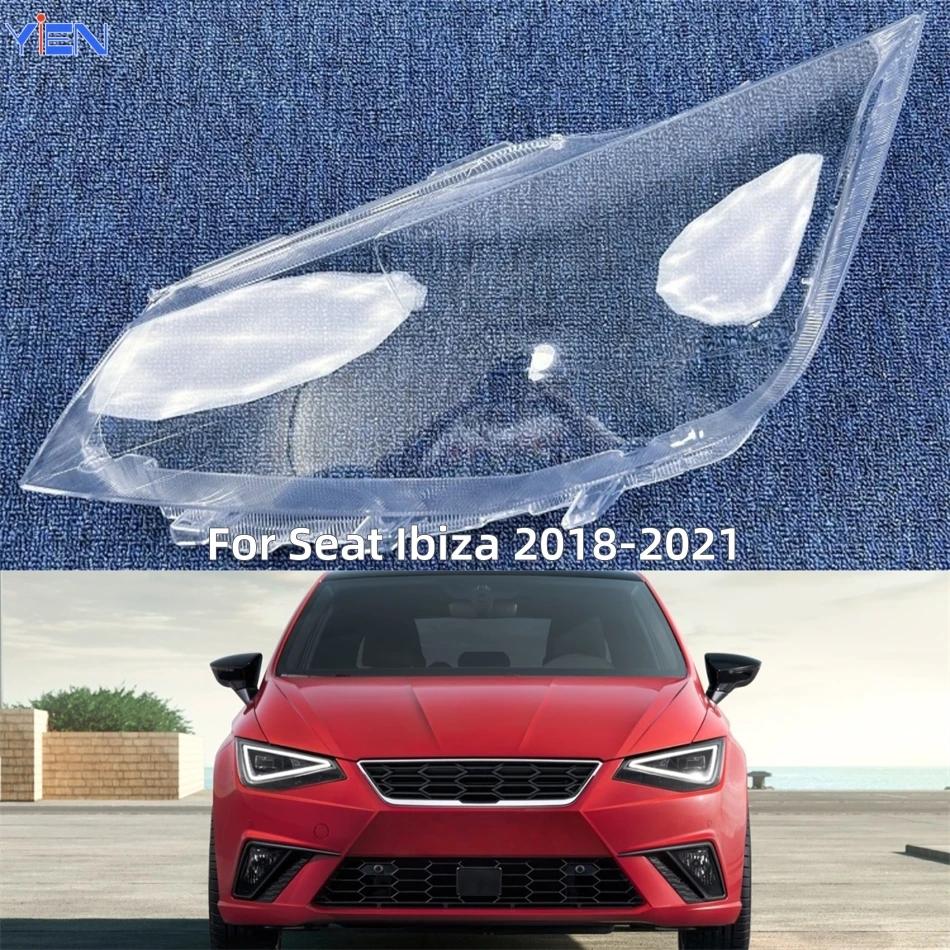 For Seat Ibiza 2018 2019 2020 2021 Vehicle Accessories Front Lamp Lens Glass Cover Car Front Headlight Lens Cover Lights Shell