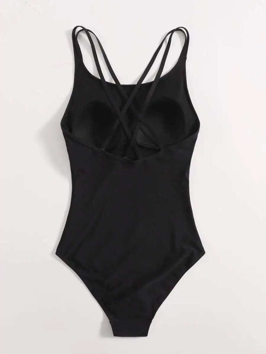 

Summer Beach Crisscross Back One Piece Swimsuit