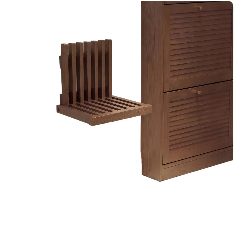 Wall Mount Foldable Shoe Bench Space Saving Hidden Seat for Entryway Bathroom
