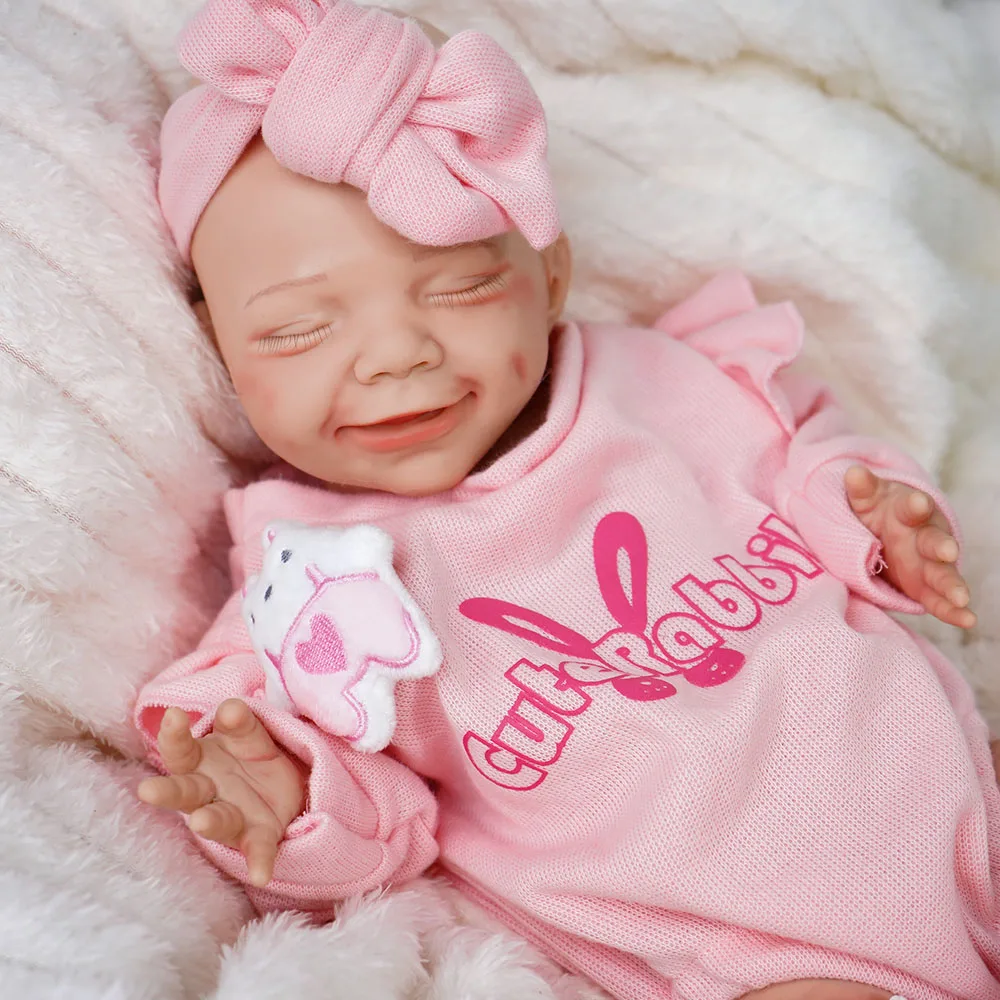 

17.72INCH Big Reborn Full Body Silicone Doll Adorable Smile Newborn Baby Girl