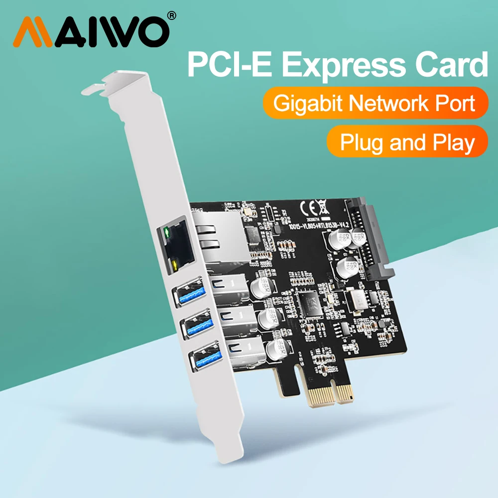 

MAIWO Pcie To RJ45 USB3.0 PCIe express adapter converter PCI-E Express card with RJ LAN 1000M slot PCIe Express 1X X4 X8 X16