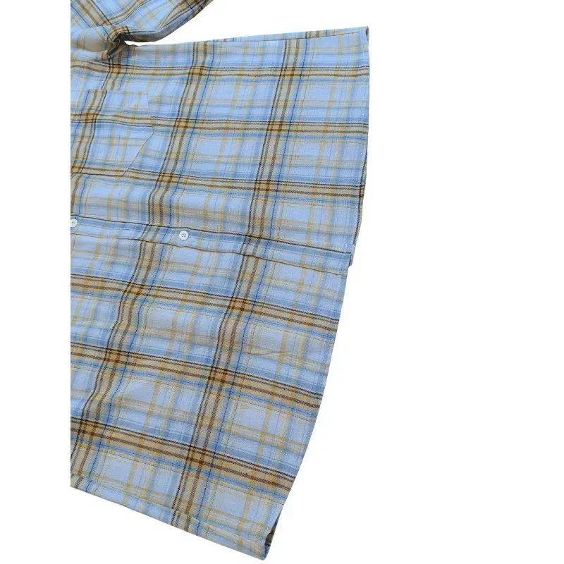 حجم كبير أزياء المرأة خمر كم طويل زر متابعة منقوشة قميص امرأة الموضة العصرية شارع العليا بلوزة فضفاضة قمم