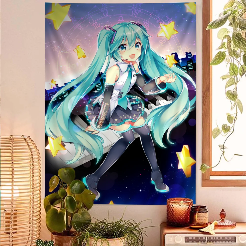 

Anime Hatsunes M-Miku Cartoon Tapestry Art Science Fiction Room Home Decor Wall Hanging Home Decor