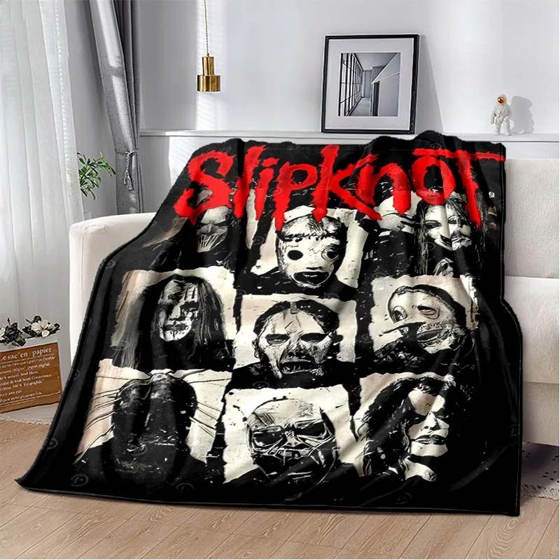 Slipknot  Art Flannel Throw Blanket Soft Warm Lightweight Rock Band Print Sofa Cover Bedroom Couch Travel Home Decor Fan Gift