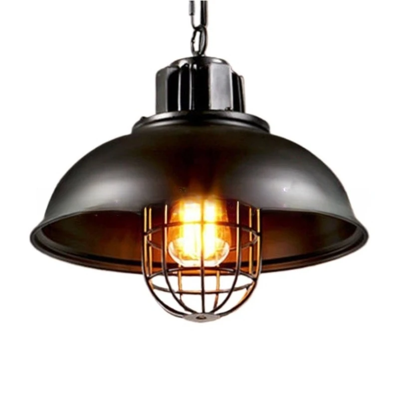 

Retro industrial wind chandelier American creative personality single head wrought iron chandelier restaurant