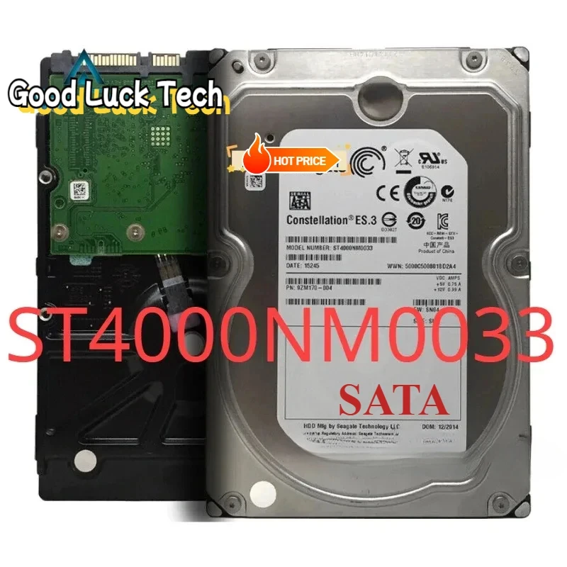 

For Sea-gate ST4000NM0033 4TB HDD Enterprise Capacity HDD 7200RPM SATA 6Gbps 128 MB Cache Hard Disk Drive