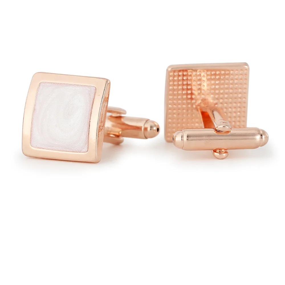 Soft Pink Rose Gold Cufflink Exquisite Cufflinks for Business Wedding Suits Personalized Decorative Accessories for Men's Shirts