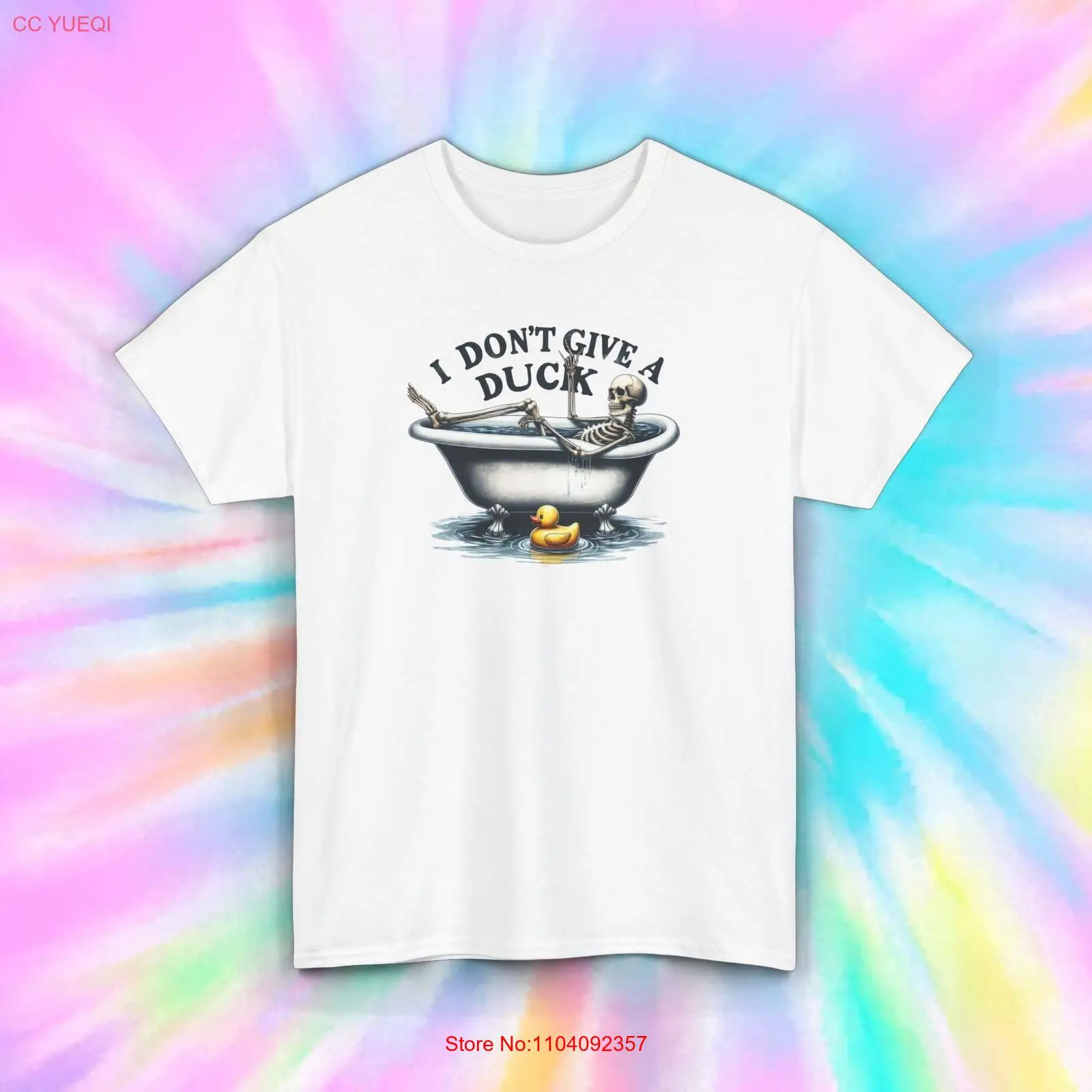 

Я не даю утку, скелет, ванна, юмор, забавная саркастическая подарочная футболка, футболка S-5X