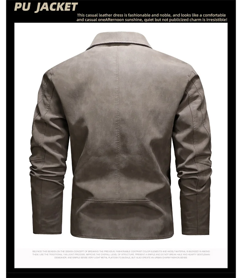 جاكيت جلد leather jacket men معاطف جلدية leather coat الخريف الشتاء مائل سحاب سترة جلدية معاطف دراجة نارية أزياء رجالي جديد راكب الدراجة النارية تقليد خنزير الجلد بو جاكيتات معطف ضئيلة