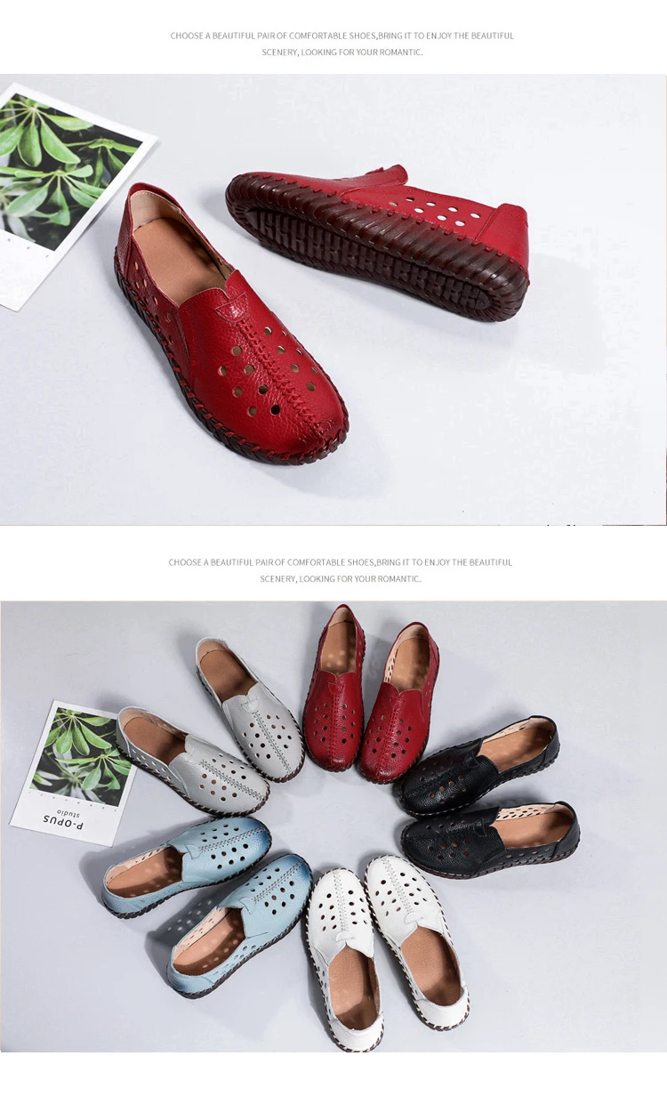 Orthopädische Turnschuhe für Damen, echtes Leder, breite Füße, weiße Slipper für Damen, 2024, lässige Lazy Driving-Mokassins-Schuhe – Detail 17