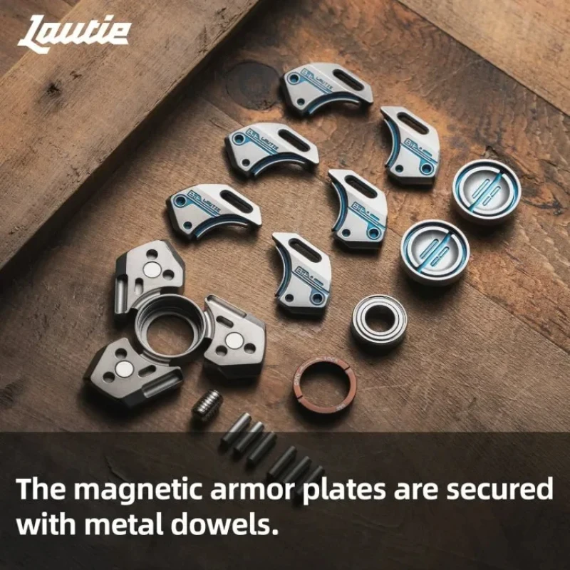 LAUTIE Bit09 Titanium Blue Fidget Spinner Mechanical Style Stress Release Toy Unlimited Office Desk Gadgets