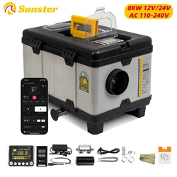 TB10 8KW 12V/24V/110-240V Diesel Air Heater LCD & bluetooth APP with 5500m Altitude Mode parking heater for cars RV camper tent