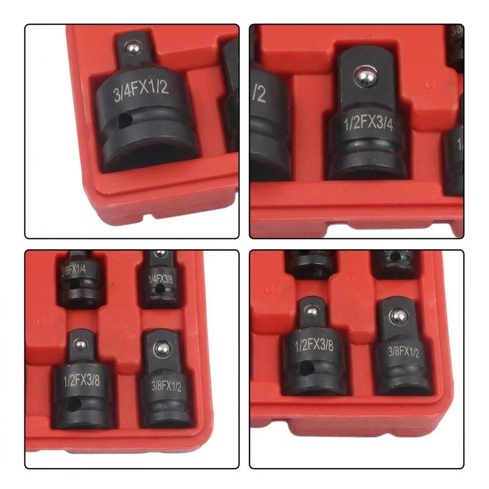 Flexible Joint Adapter Socket Drive Converter Black,Red Adapter Set For Auto Repairs Chrome Moly Steel Construction