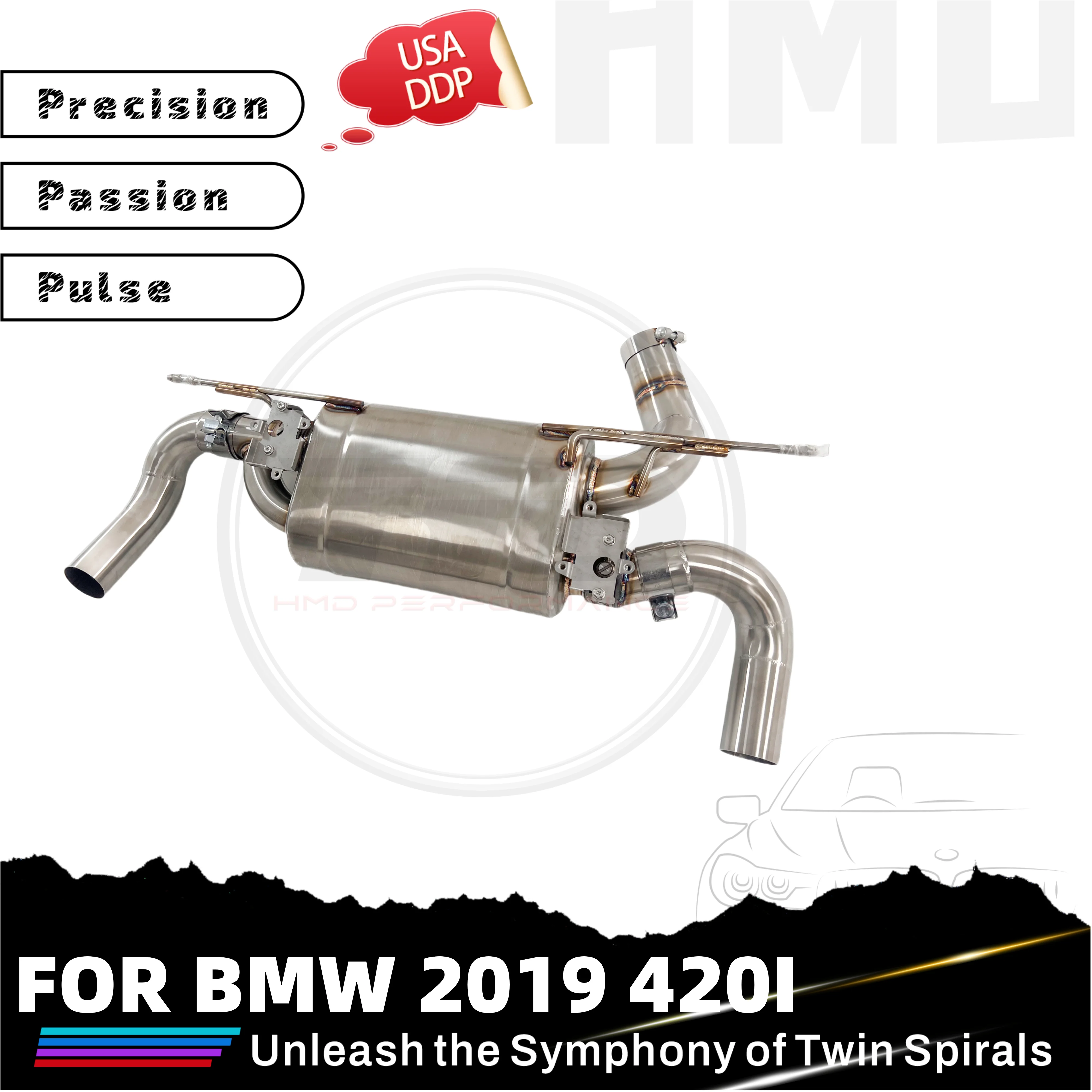 

HMD Лидер продаж из нержавеющей стали Catback для BMW 420i 2019, оригинальные глушители, двойные выхлопные детали автомобиля