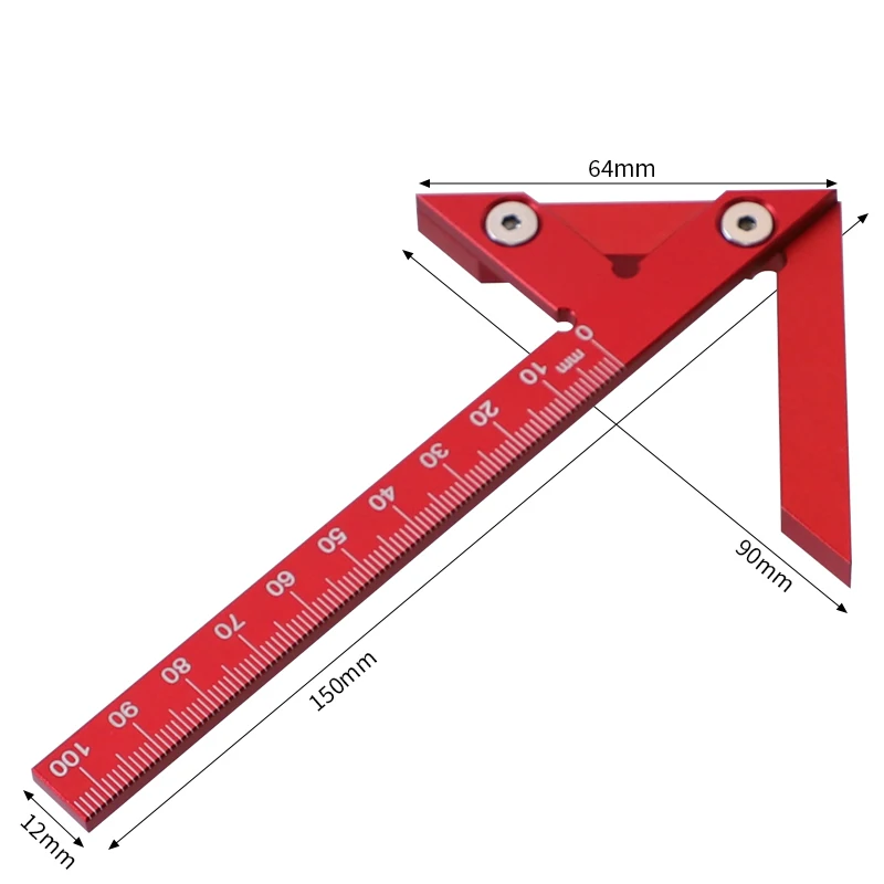 Imagem -03 - Carpintaria Triângulo Régua Calibre Scriber Centro Ferramenta Escriba Ferramenta Centro Finder 45 Graus 90 Graus Ângulo Direito Line Gauge 1pc