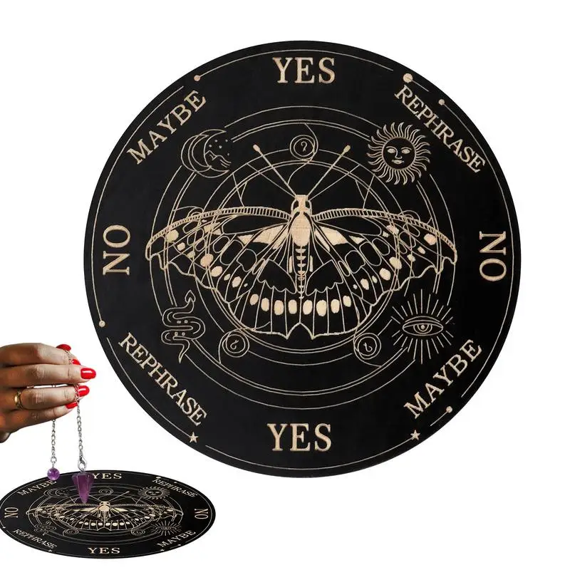 Pendulum Mat Ouija Board Game Divination Wooden Communication Board Fortune Telling Toys Witch Crafts Supplies For Beginners