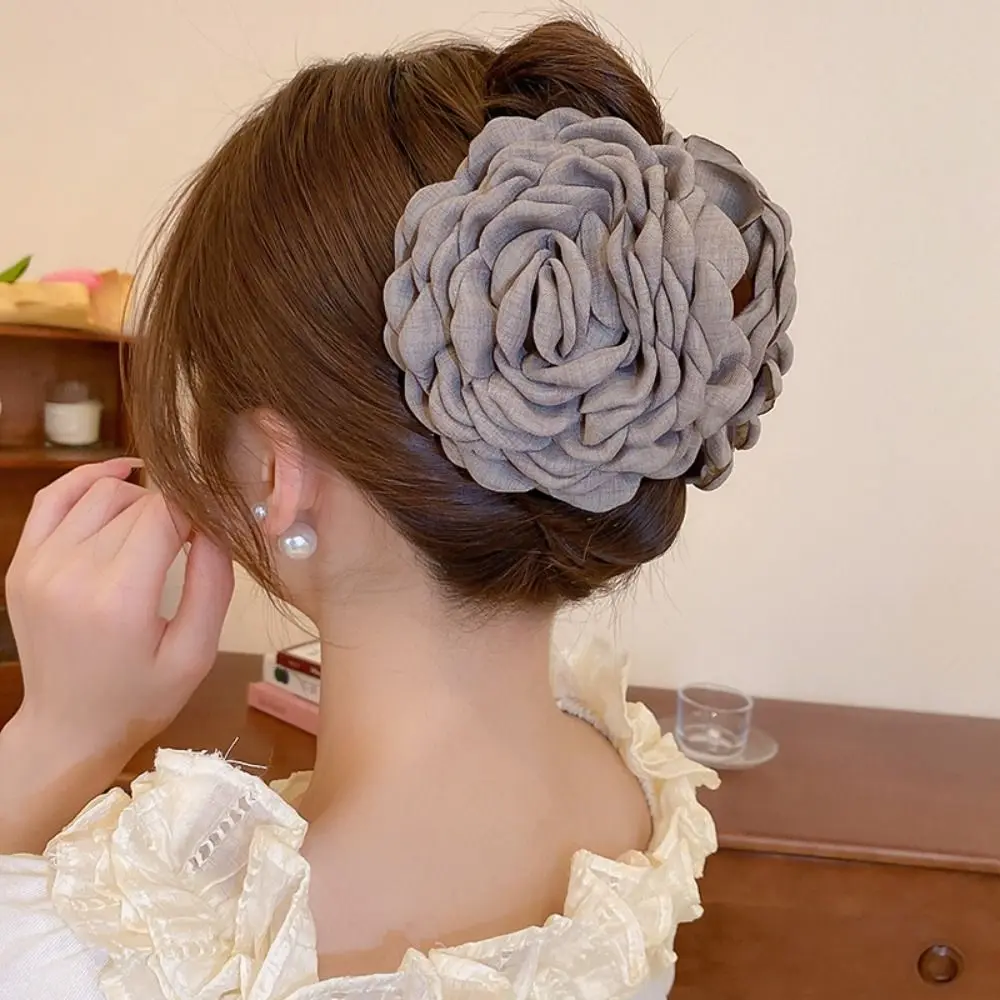 結婚式の装飾のための布のヘア爪、大きな頭飾り、ヘアアクセサリー、カシミヤクリップ、エレガントな装飾